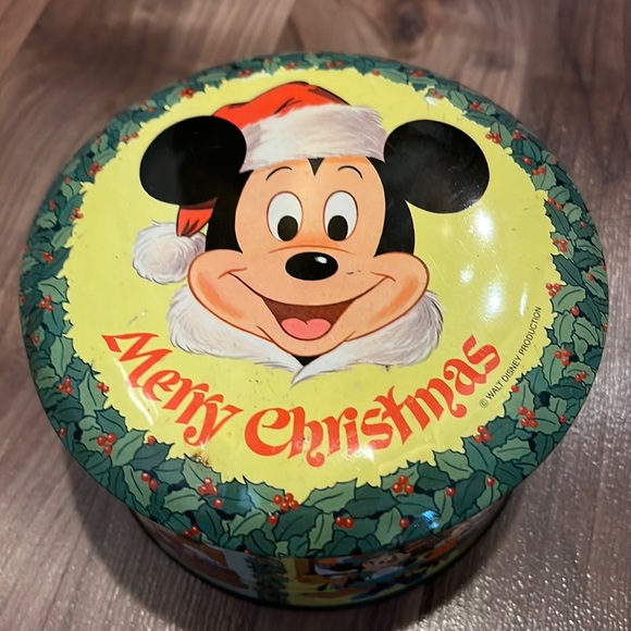 Disney Other - Vintage Merry Christmas Disney Mickey Mouse and Friends Candy Tin England